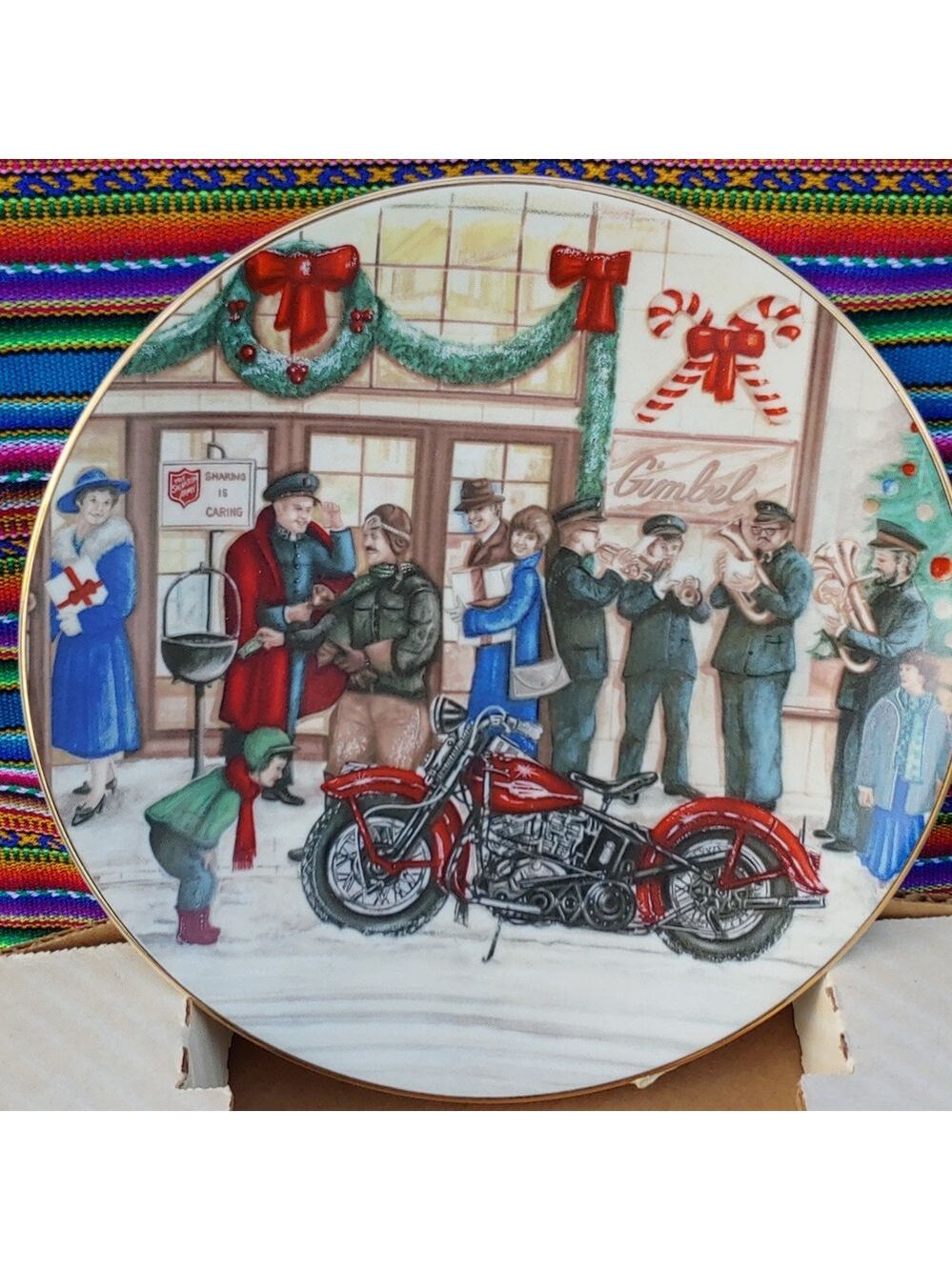 Vintage Harley-Davidson 1987 Christmas Decorative Ceramic Collectors Plate